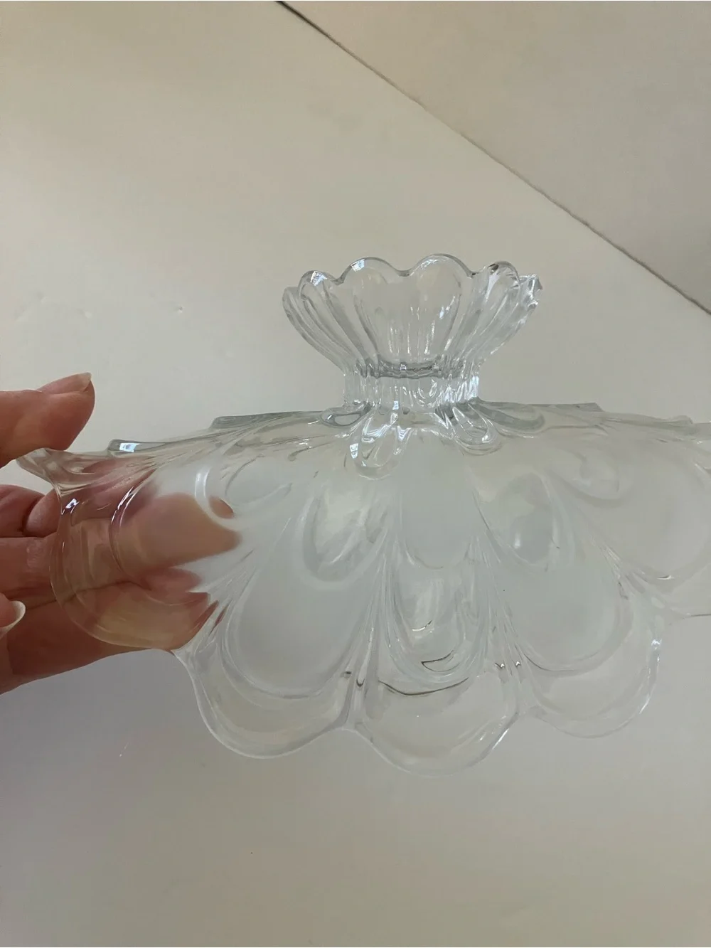 Clear Glass Pedestal Fruit Bowl - Decorative Centerpiece